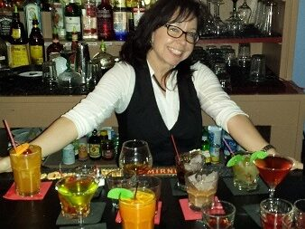 Student from bartending school class
